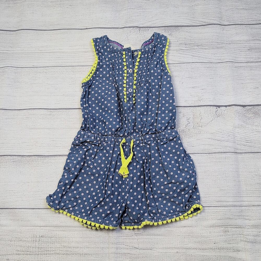 2/3 Mini Boden Polka Dot Chambray Romper